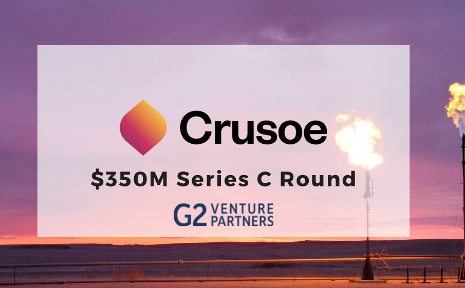 Cover image stating Crusoe secures $350M in Series C funding led by G2 Venture Partners.