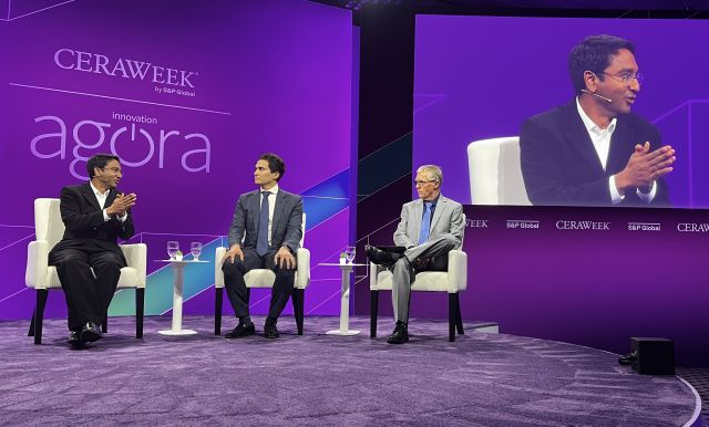 Panel discussion at CERAWeek titled 'Human Oversight, Machine Power: AI’s Future in Energy'.