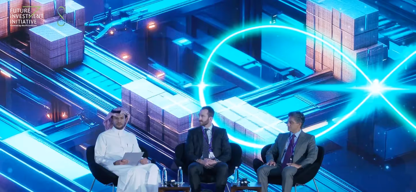 Crusoe Co-founder and COO, Cully Cavness, spoke at the Future Investment Initiative in Riyadh alongside Antonio Gracias from Valor Equity.
