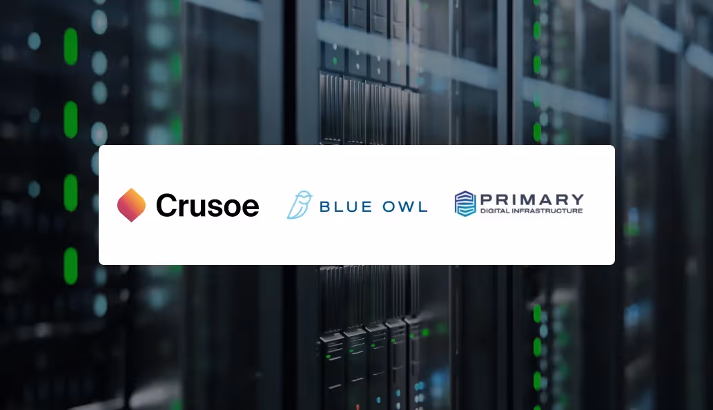 Crusoe, Blow Owl, and Primary Digital Infrastructure co-branded logos.