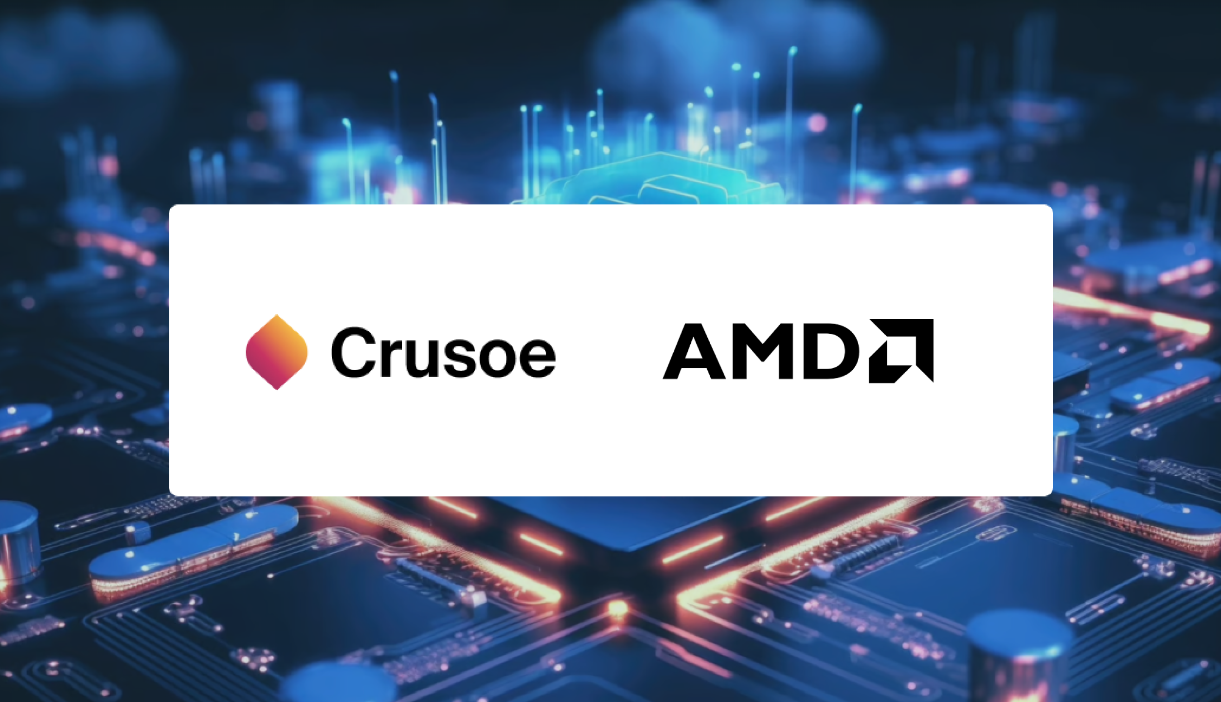 Crusoe and AMD co-branded logos.