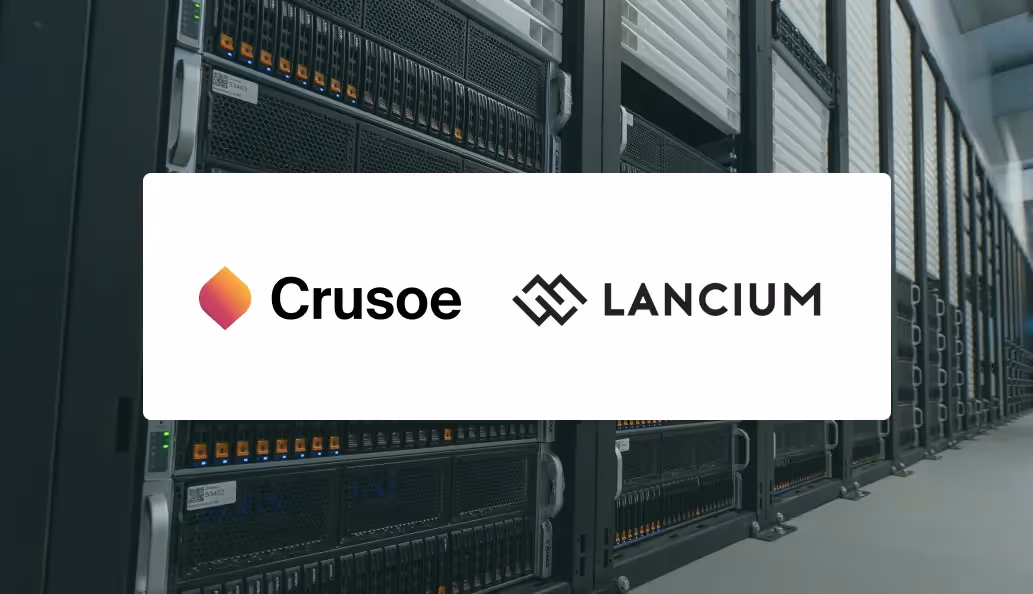 Crusoe and Lancium co-branded logos.