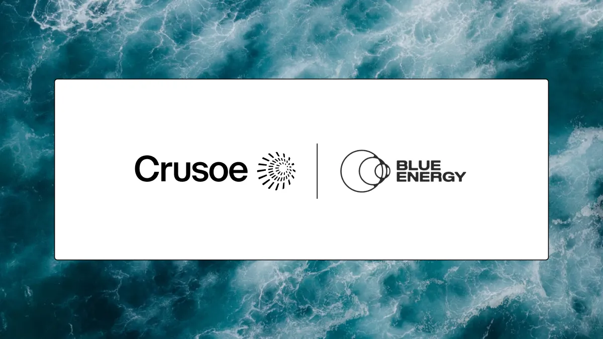 Image indicating new partnership between Crusoe and Blue Energy