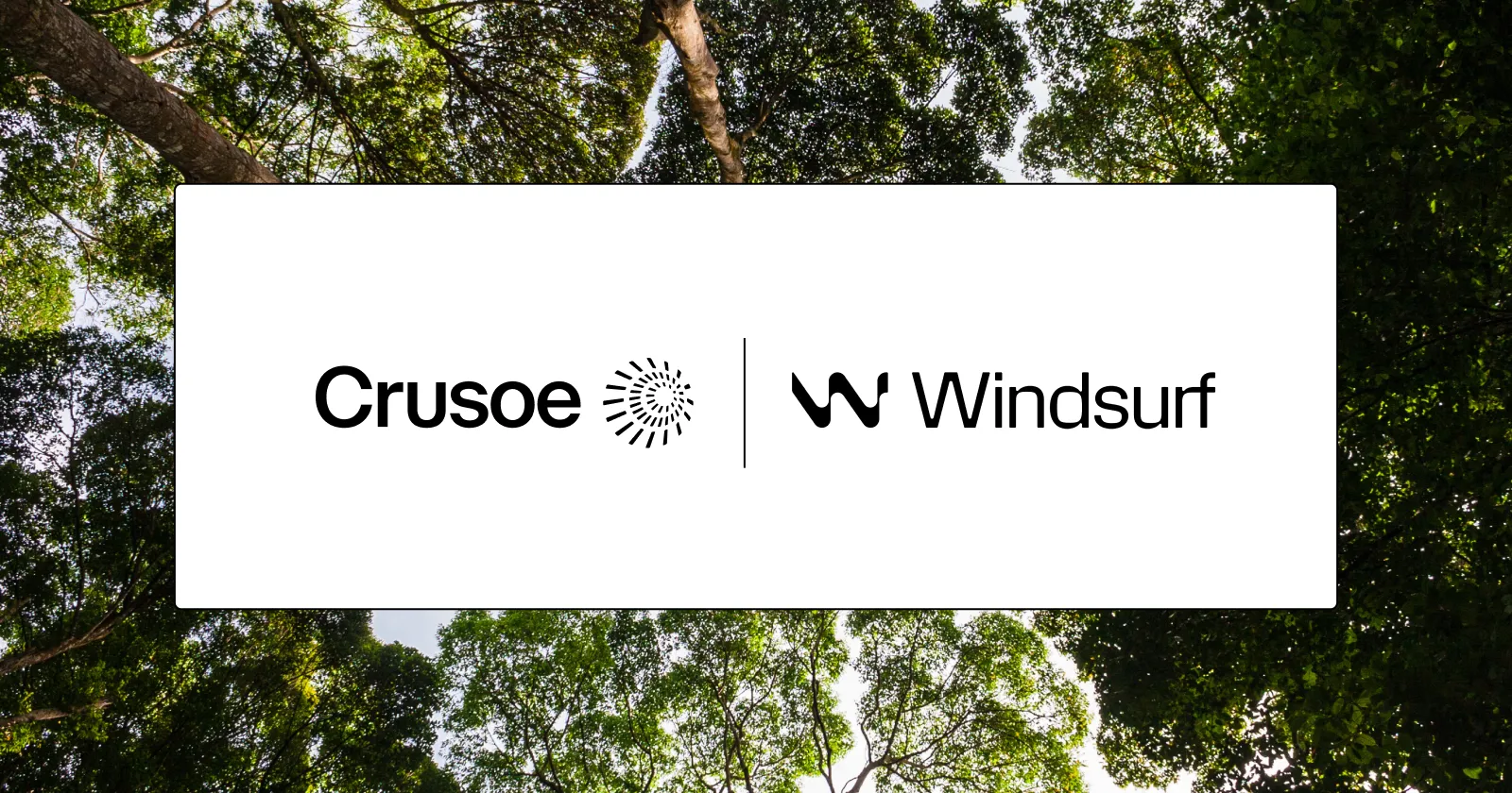 Crusoe and Windsurf logos over sand dunes.