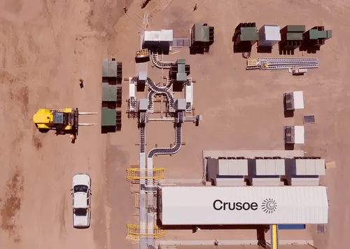 Aerial image of Crusoe Edge Zones modular data centers