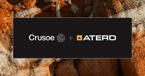 Crusoe and Atero logos signifying acquisition