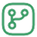 A green icon showing three circles connected by lines.