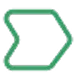The green icon of an arrow pointer.