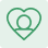 The shape of a green heart with a basic silhuette of a person inside.