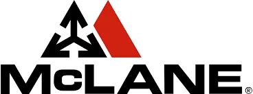 McLane company logo with a black arrow design and a red parallelogram.