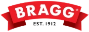 BRAGG brand name in bold white letters on a red ribbon banner with a registered trademark symbol.