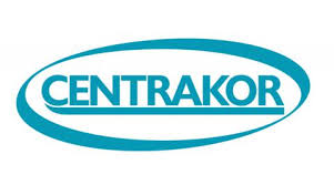 Logo Centrakor avec texte bleu dans ovale bleu clair.