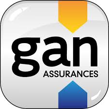 Logo de Gan Assurances avec une flèche orange en haut et une flèche bleue en bas.