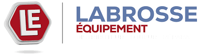 Logo de Labrosse Équipement avec les lettres LE en blanc sur fond rouge hexagonal.