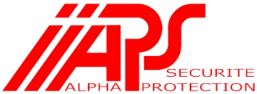 Logo rouge APS avec texte Alpha Sécurité Protection en dessous.