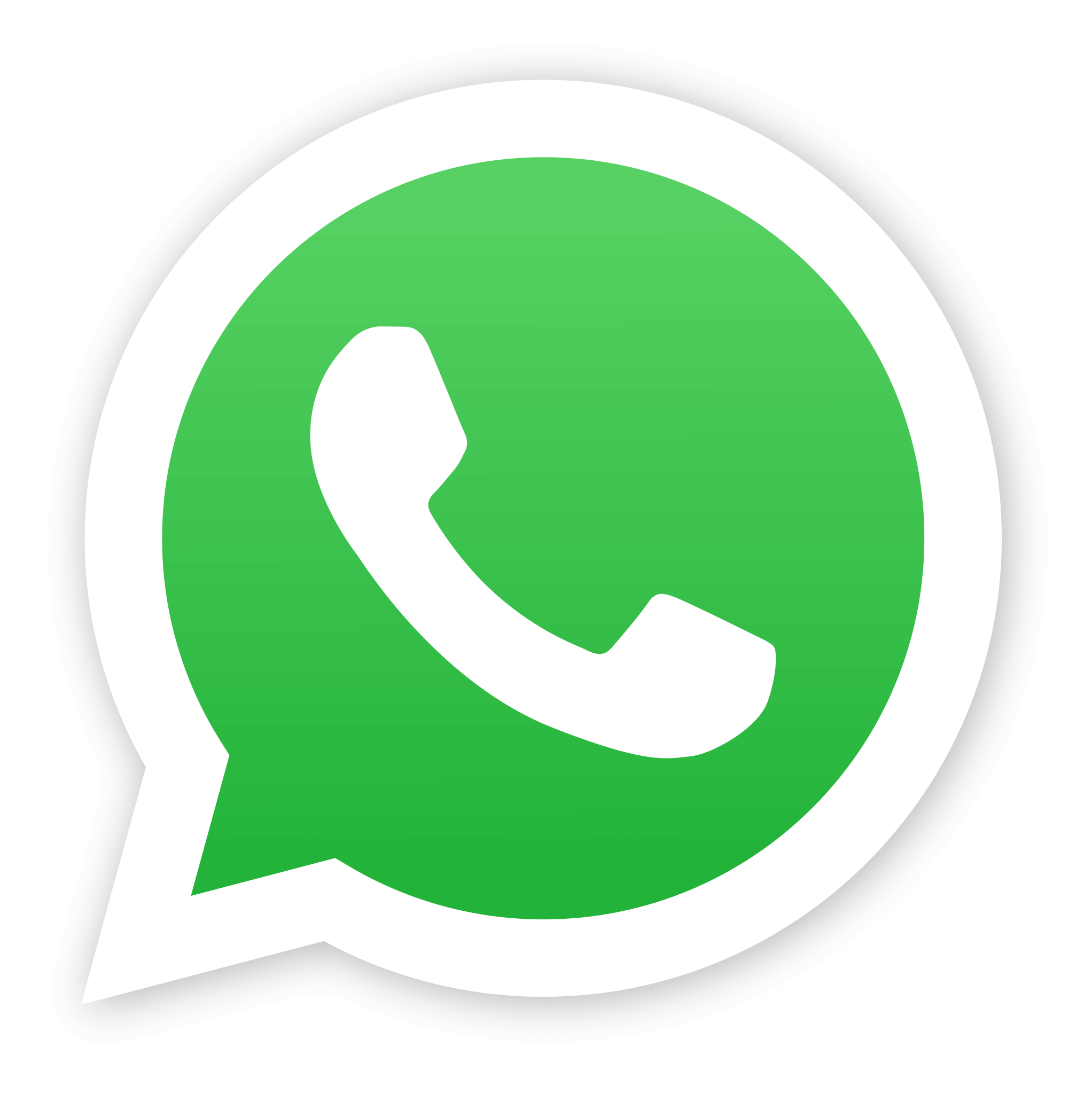 WhatsApp logo featuring a white telephone icon inside a green speech bubble with a white border.