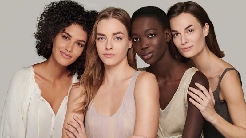 women with different skin types