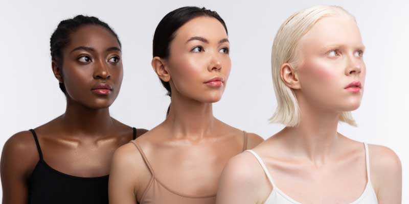 women with different skin tones
