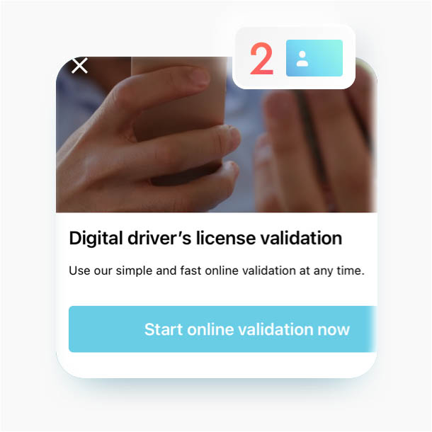Detail view of the driver's license validation
