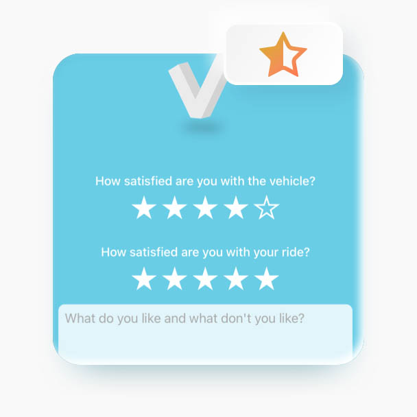 rating ui for a finished booking