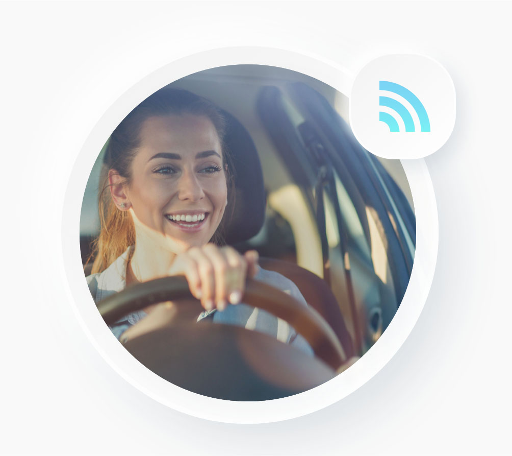 Driver using MOQO in action