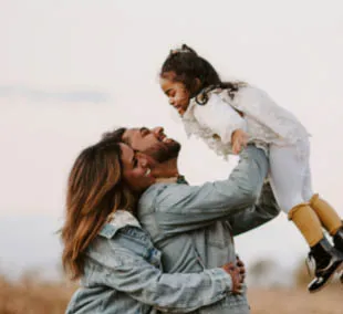 A young family enjoying themselfs