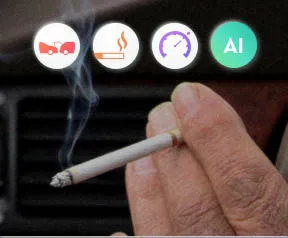 A cigarett smoked in a car