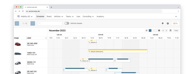 Feature: Scheduler, to manage bookings as fleet manager