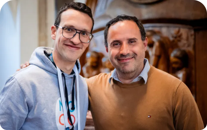 Michael Minis and Andrea Cordani after his keynote