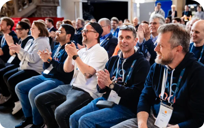 the audience laughing and applause to the speaker