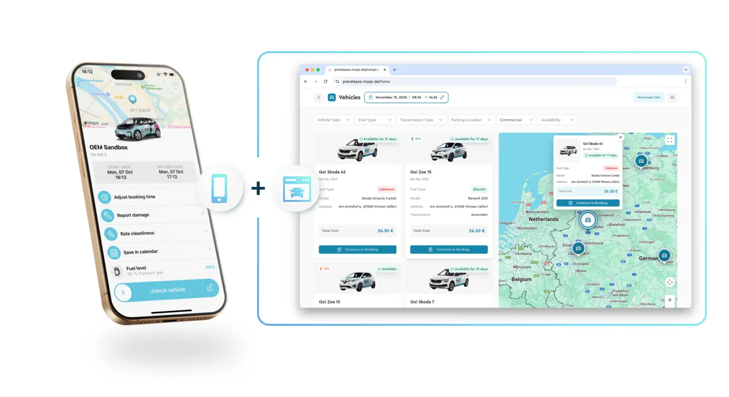 young couple enjoying to explore the MOQO App