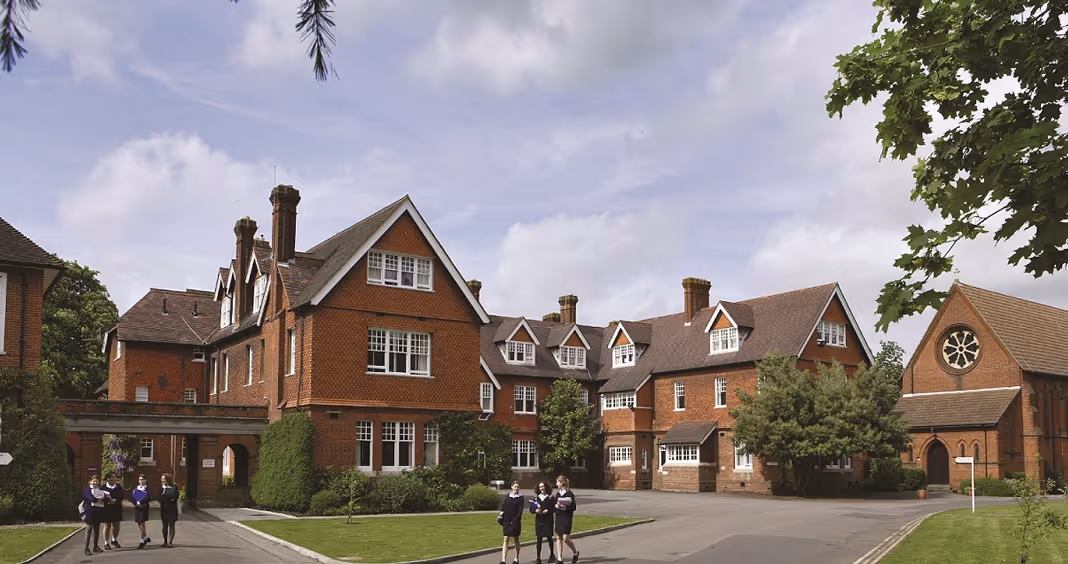St Catherines School with students outside