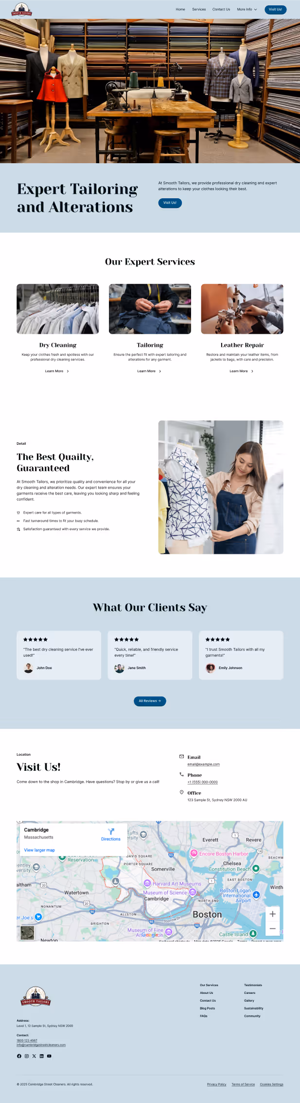 Mockup of a custom made website