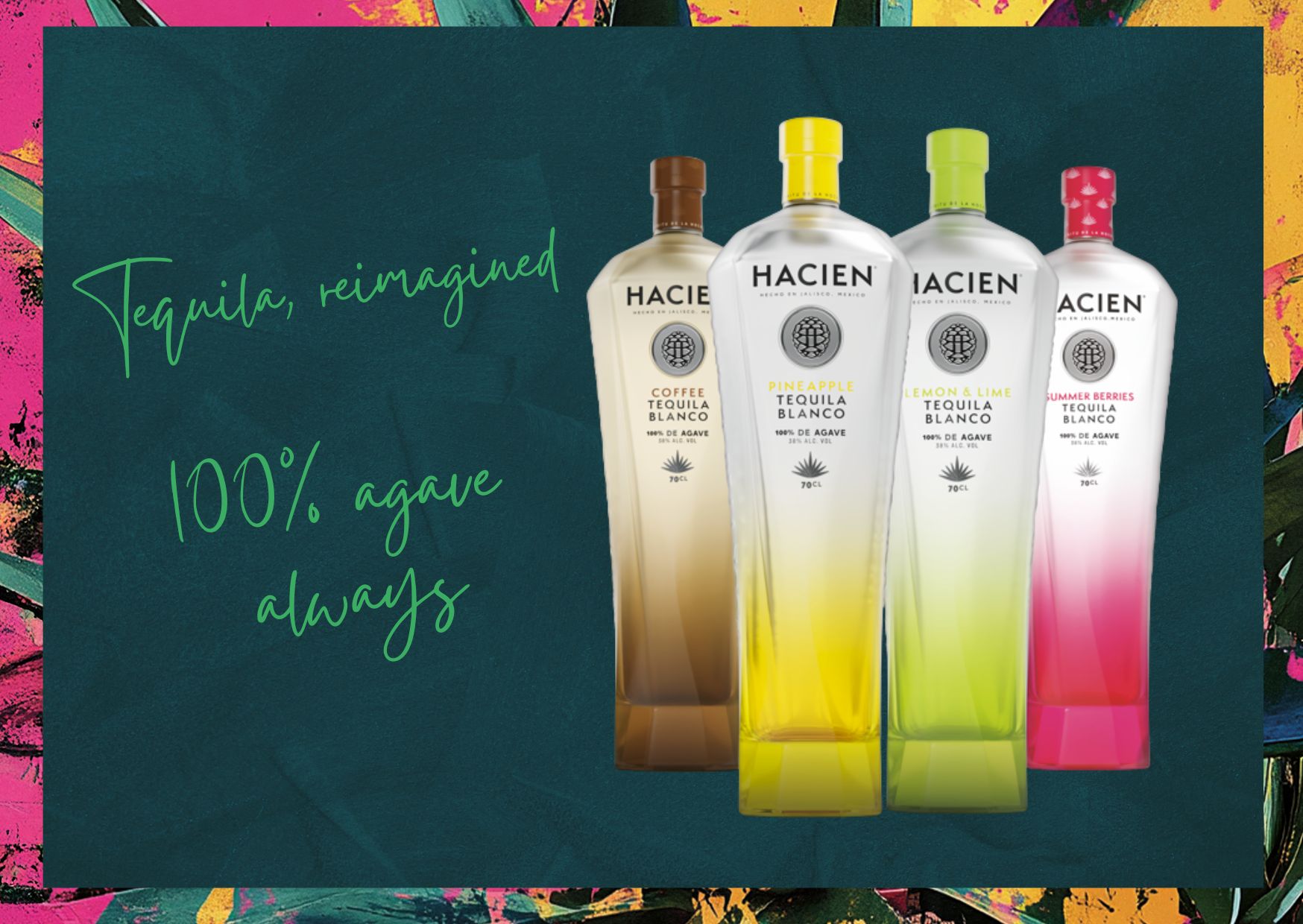 You know the classics. Clean and clear Blanco. Smooth and characterful Añejo. And here at HACIEN, we respect these classics deeply. That’s why our family starts with a super smooth Blanco and peaks with our stunning Cristalino Añejo. Here we talk about what we’re injecting into the world of tequila…flavoured tequila expressions!