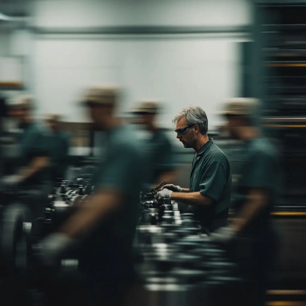 Trabajadores en una fábrica