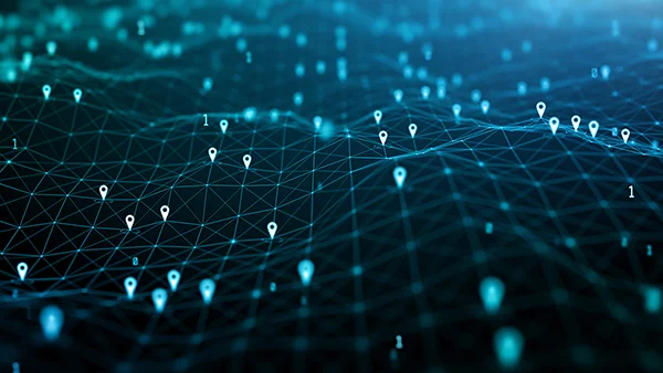 Location icons creating a GPS image