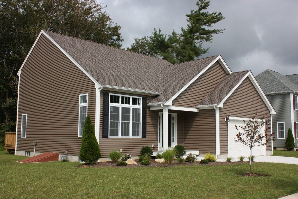 A home with vinyl siding.