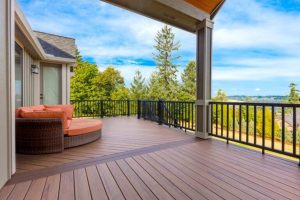 Large deck looking out over gorgeous scenery