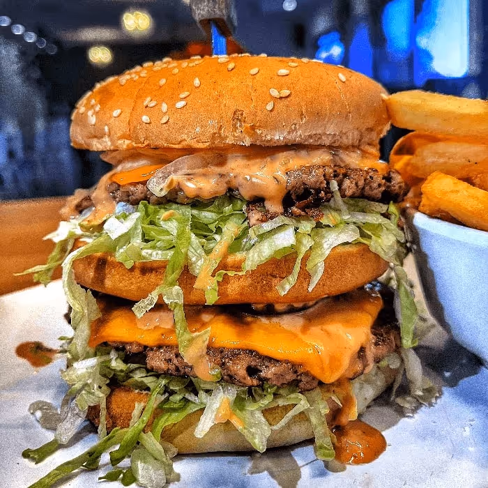 A double vegan hamburger