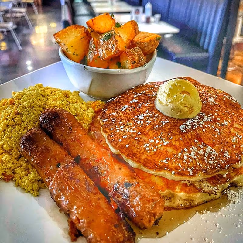 a hotcake and bacon