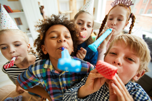Kids celebrating at a birthday party