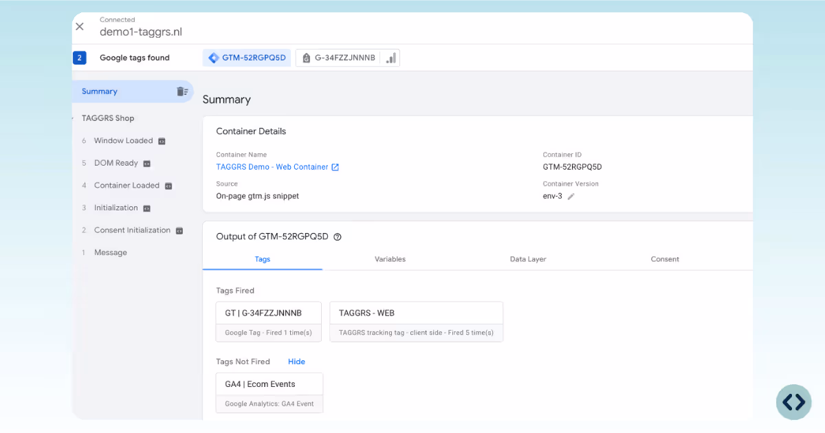 Preview mode in Google Tag Manager