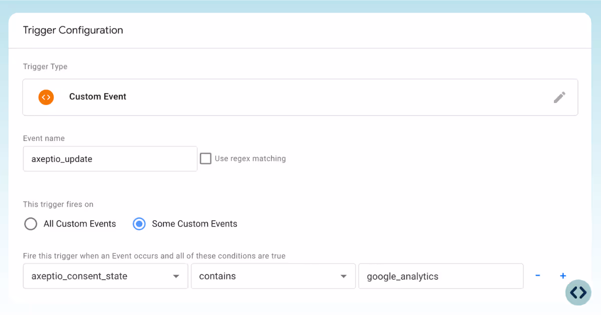 Trigger configuration in Google Tag Manager