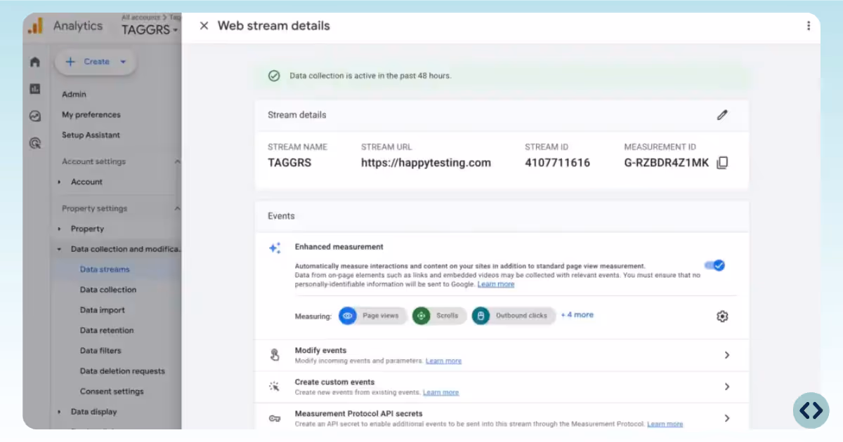 How to collect the measurement ID in Google Analytics