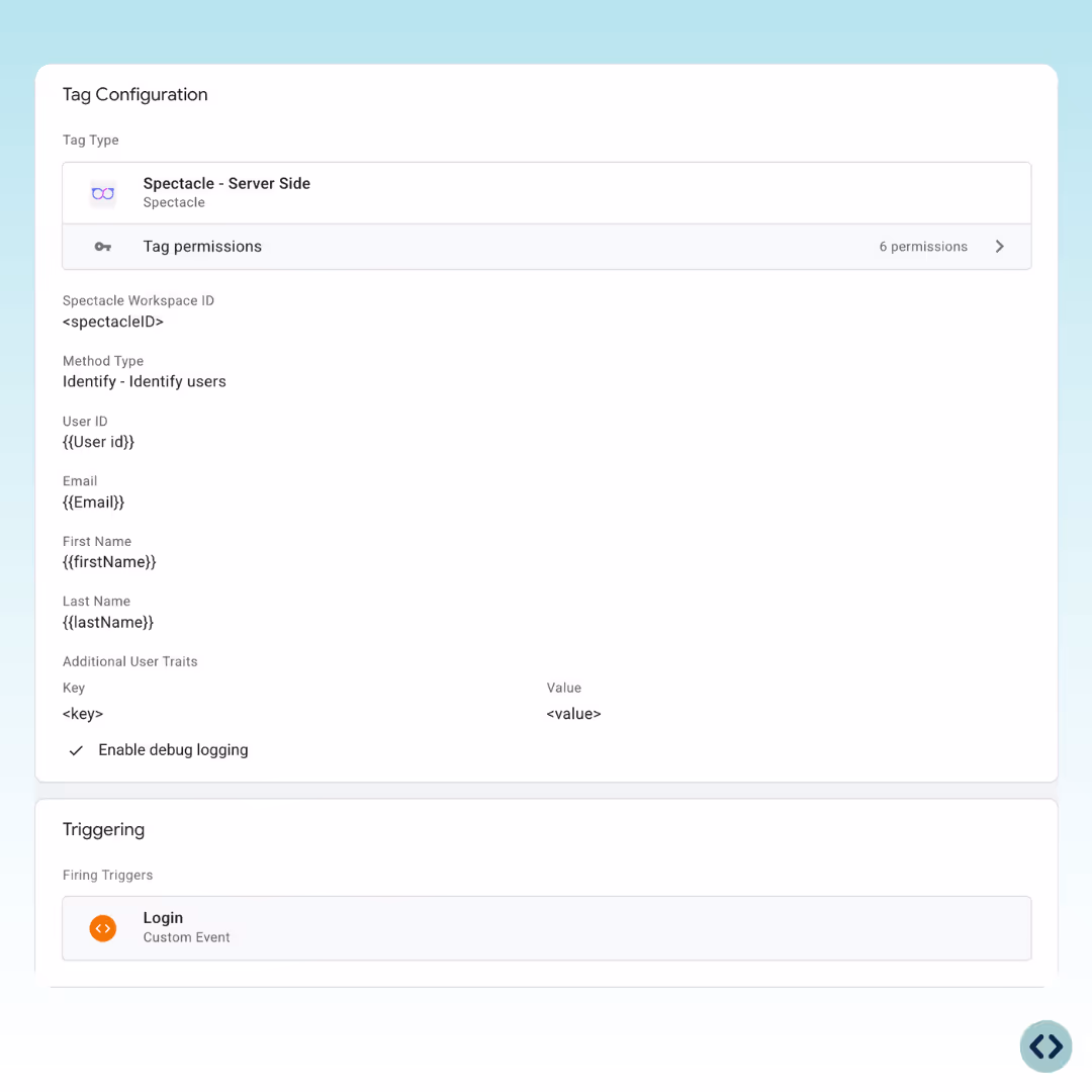 where to find the Spectacle ID to set up server-side tracking by using the GTM template