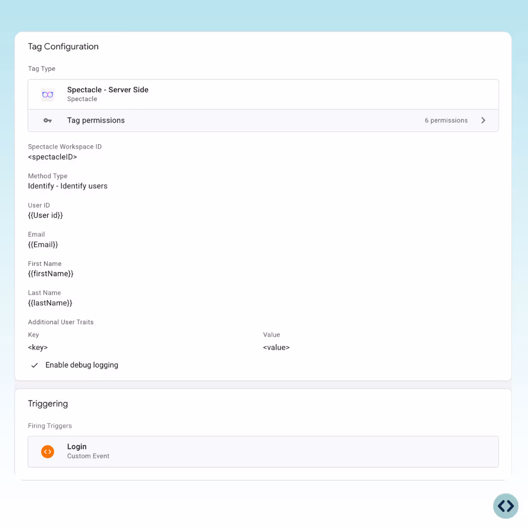 How to set up custom events in your Spectacle server-side tracking tag with TAGGRS