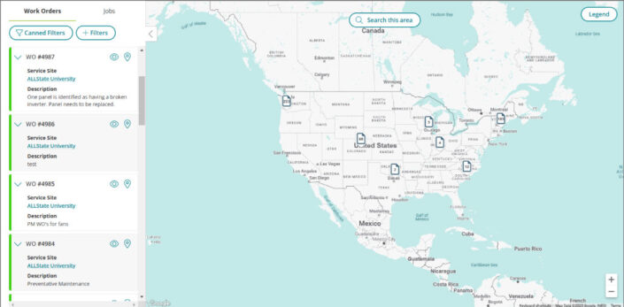 Sage Field Operations: display work and job on a map.