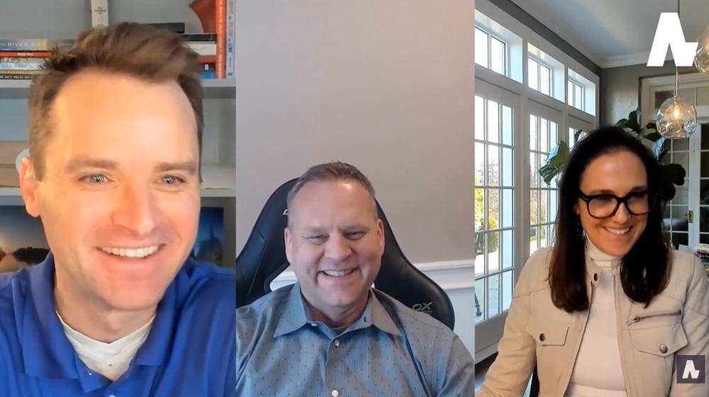 Mike, Scott, and Carey share a laugh during their podcast conversation. Watch the full episode on YouTube.