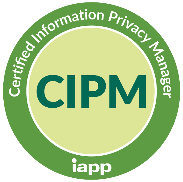 certified information privacy manager badge for cybersecurity