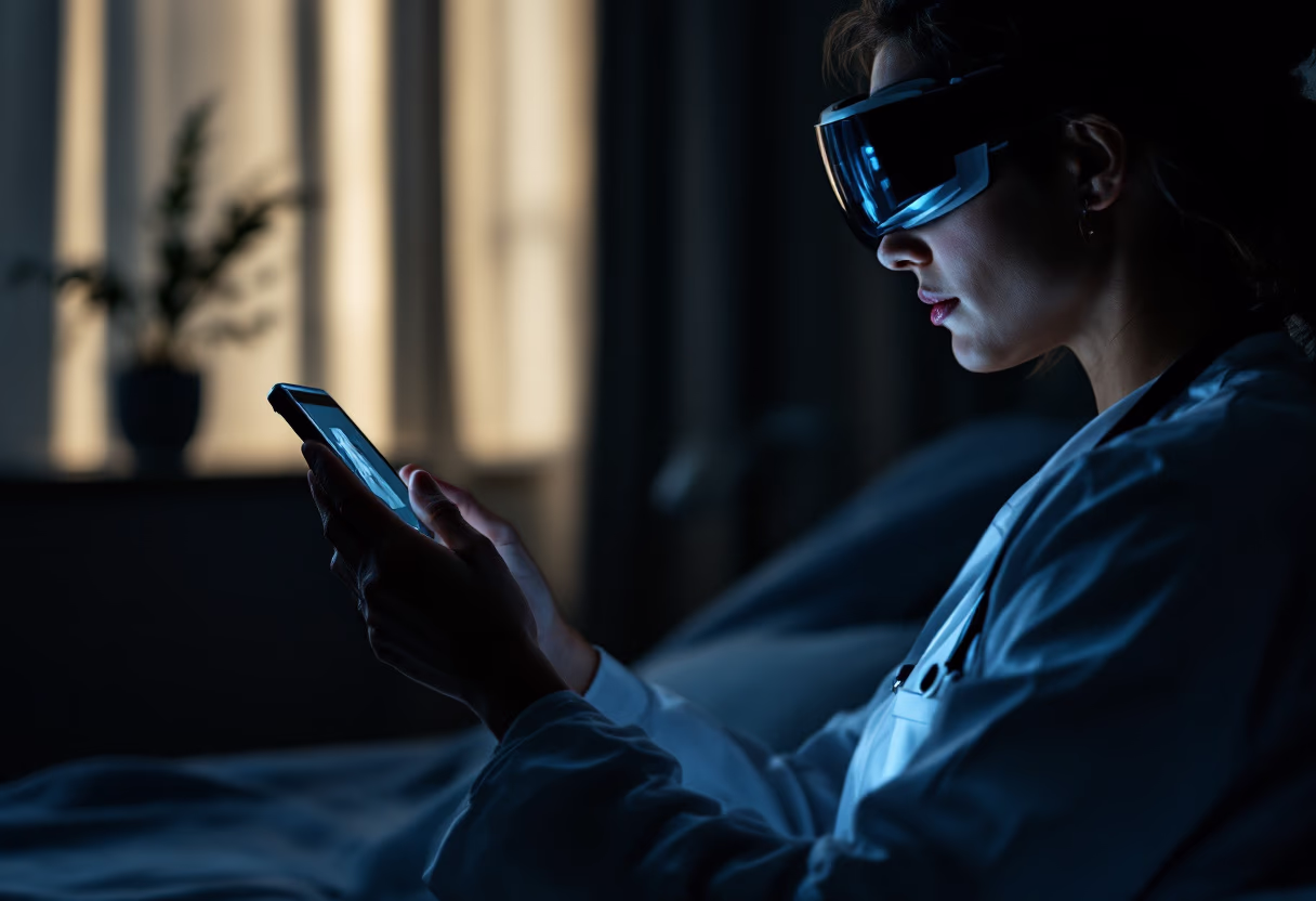 image of augmented reality service demonstration for healthcare business
